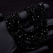 7 Strand Amazing Cut Black Spinel 305 Cts Beaded Beautiful Necklace VK 25 E660