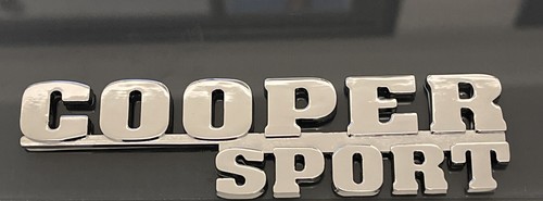 Classic Mini cooper Sport Crome Badge Rear Boot Badge New With 3m Backing - Picture 1 of 3