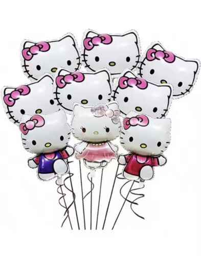 9 pcs Hello Kitty Foil Balloons Party Theme decoration supplies.