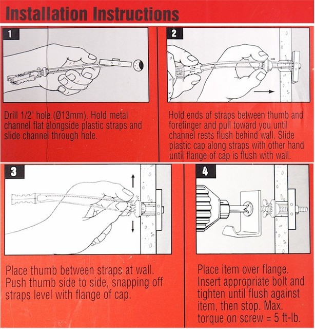Five(5) NEW HILTI 3/16" Hollow & Drywall HTB TOGGLER Anchor Bolt w