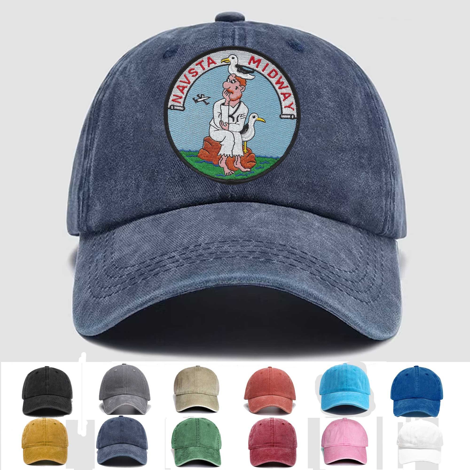 Custom Embroidered Hat Naval Station Midway Gooney Bird, Veteran Cap, Gift Idea