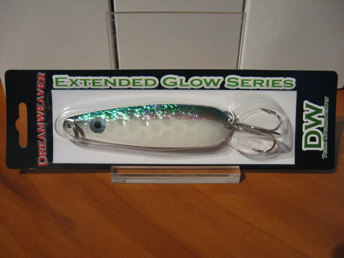 DreamWeaver Fishing Lures 3 3/4 Spoon DW0509 Extended Glow Dirty White Boy