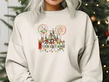 Disneyland Mickey and Friends Christmas Sweatshirt Magic Castle Trip Sweater