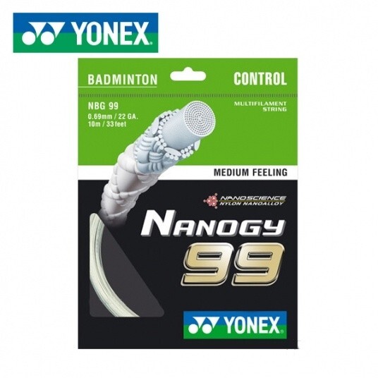Струна для бадминтона YONEX Nanogy 99 069 мм 10 м 22GA струна для ракетки белая NWT NBG-99 4090₽