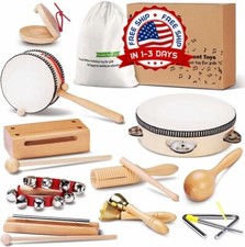 Instrumentos Musicales De Madera Para Ninos, Kids Musical Instruments NEW US..