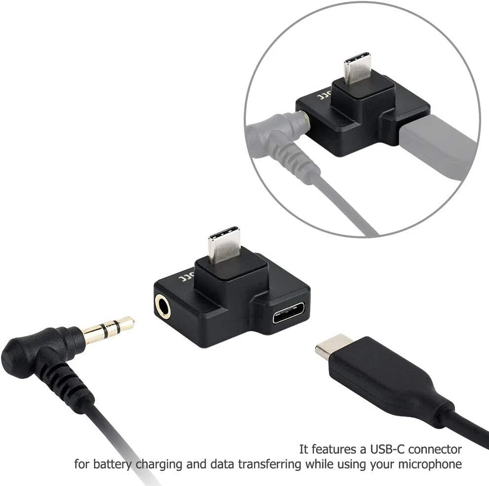 Adaptador USB-C de micrófono de audio de 3,5 mm accesorios para cámara de acción DJI Osmo Foto 4 de 4