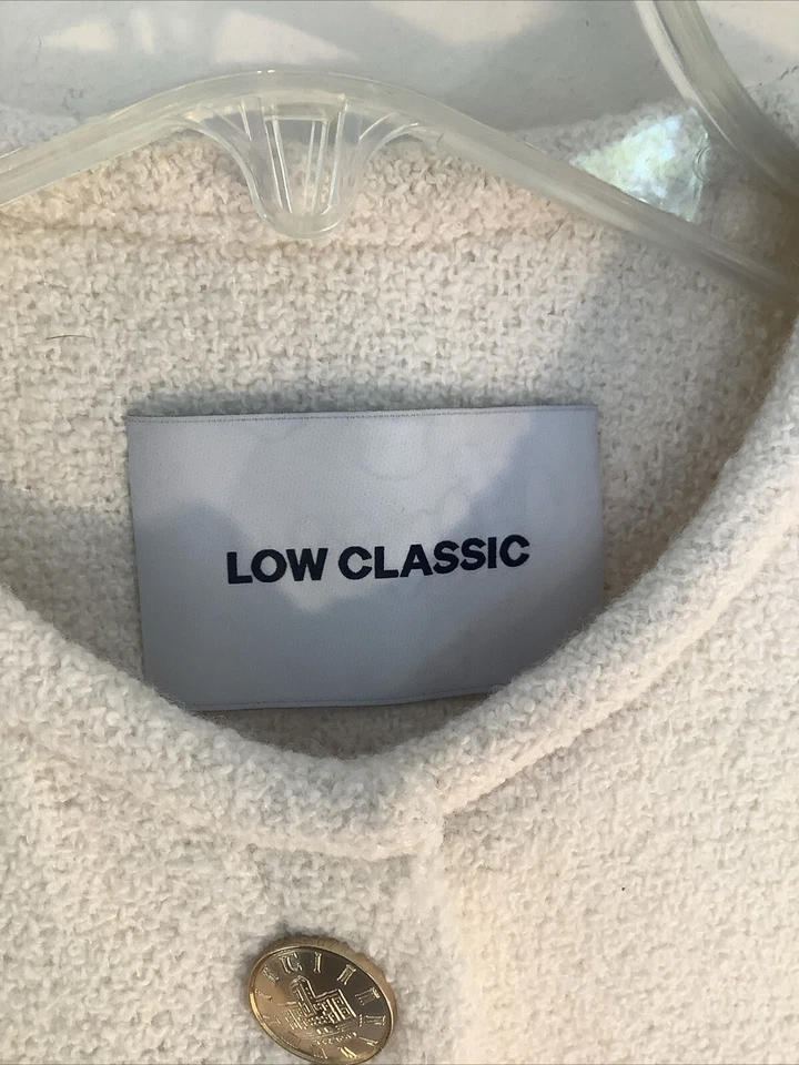 Chaqueta Blazer Preppy Baja Clásica L Mezcla Lana Marfil Dorado Botones Foto 4 de 4