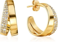 Aretes 18K Brincos Femininos Pendientes Joyeria Fina de Moda De Oro Para Mujer