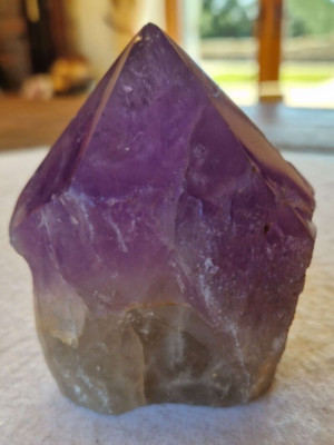 Großer Premium Amethyst Quarz lila 35 Kristall Quarz Spitzenturm 487g