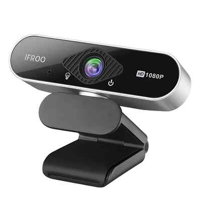 IFROO FHD 1080P Webcam w/ Microphone Wide-Angle, non-Fisheye Desktop Laptop 