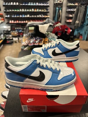 Nike Dunk Low FV7021-400  Blue/White/Black Size 5 Y Brand New Quick Ship