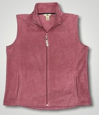 Woolrich Vest Womens Medium Pink Rose Full Zip Outdoor Fleece Sleeveless