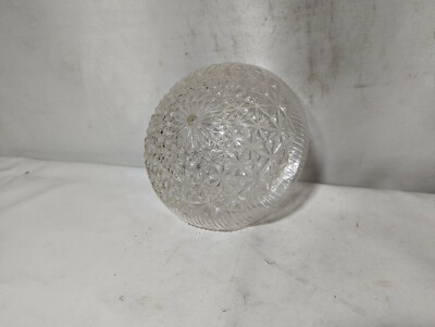 Lot of 2 Vintage clear glass ceiling fixture light lamp shades, 5 1/8'' int