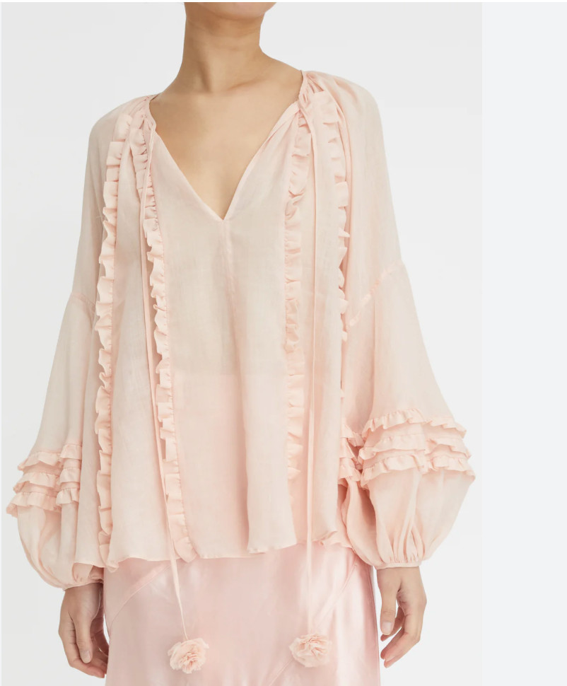 Lee Mathews  black Sofia blouse current season Size 1 But Would Fit Most $529 image 7