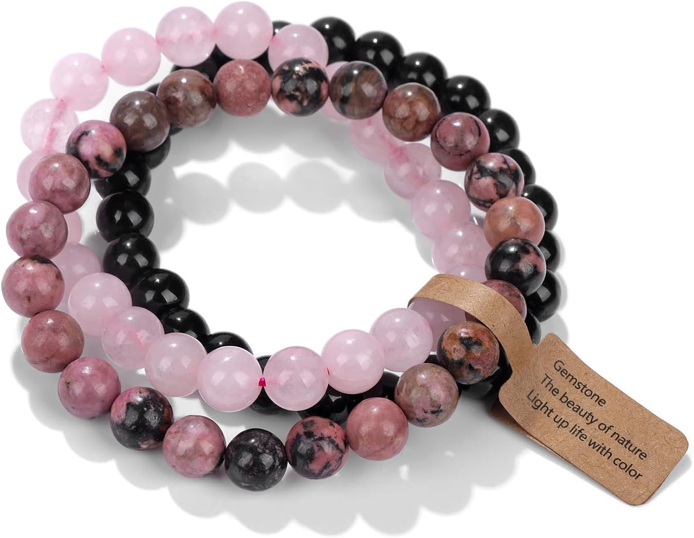 3 PCS Healing Crystal Bracelets for Women 8Mm Natural Stone Beaded Stretch Brace