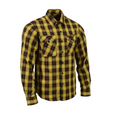 Milwaukee Leather 11666 Men's Black, Red/Yellow Long Sleeve Cotton Flannel Shirt