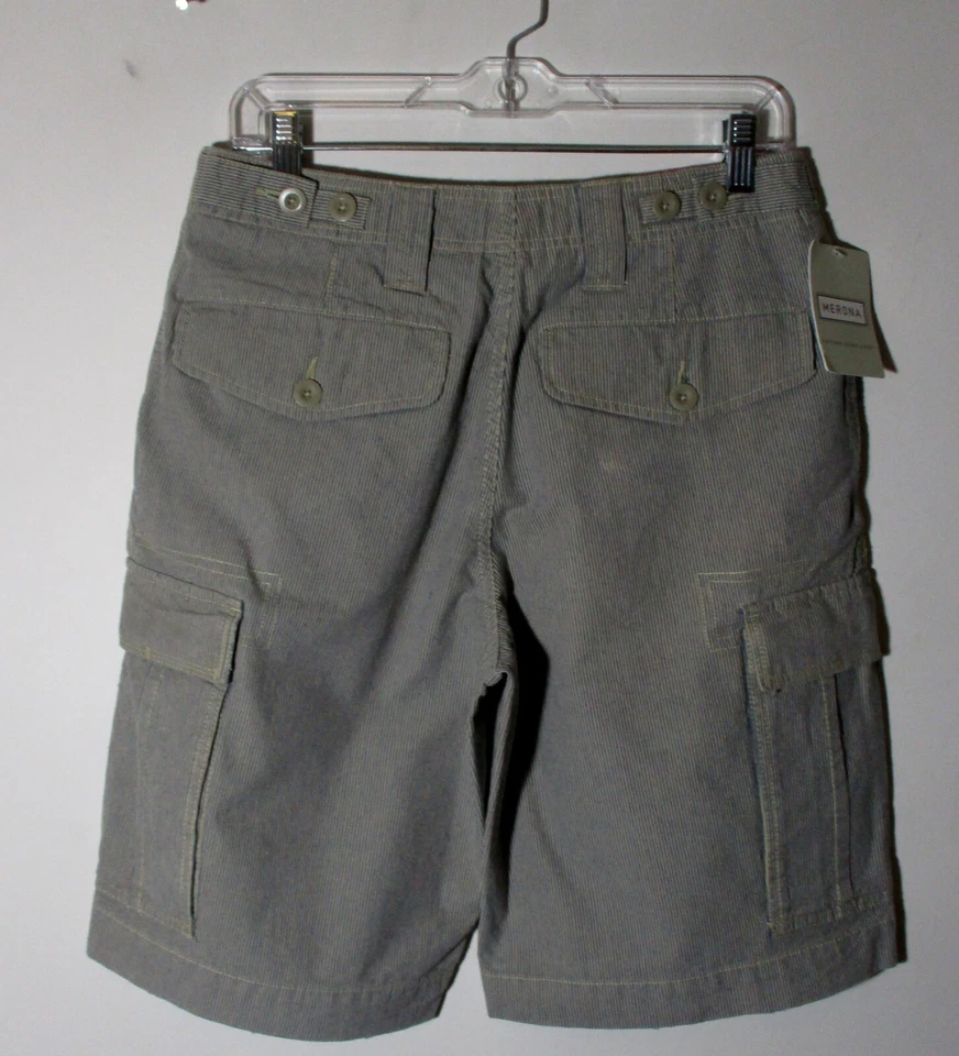 Pantalones Cortos Carga MERONA Azul Taupe Talla 30 Nuevos con Etiquetas Foto 3 de 4