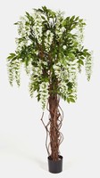 Artplants Deko Goldregenbaum Weiß, 975 BläTter, 35 BlüTen, 180Cm