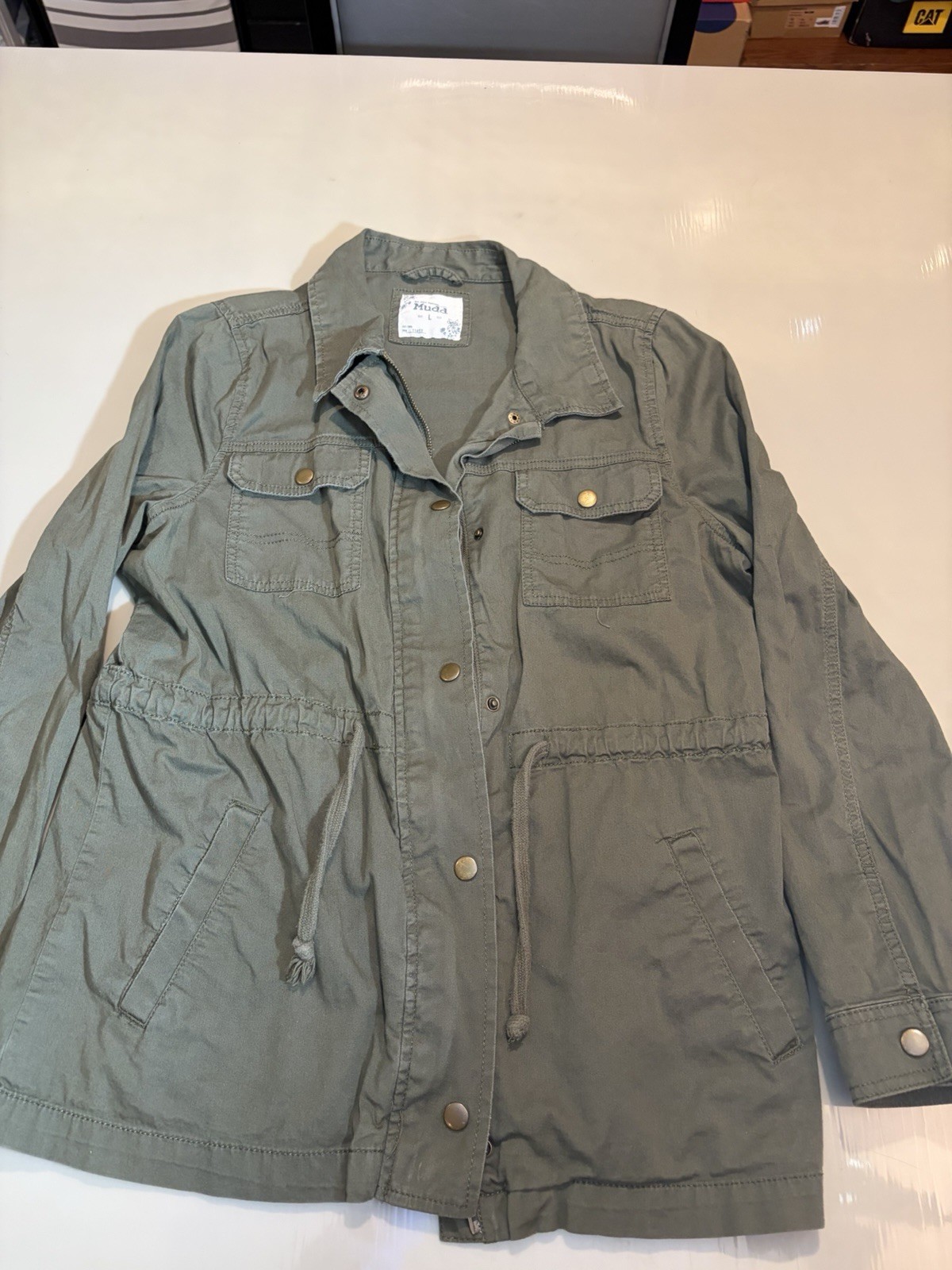 Mudd Women's Utility Jacket Large Drawstring Full… - image 1