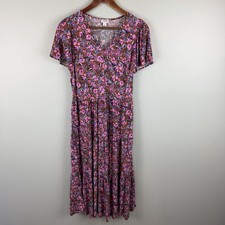 J.Crew Factory Dress Women's Size 2 Flutter-Sleeve Tiered Midi Floral Multicolor