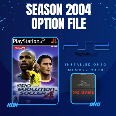 Pro Evolution Soccer 4 Option File PS2 Memory Card PlayStation 2 Real Names Kits