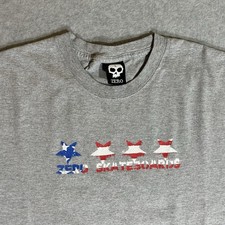 Vtg. 90's/Y2K Zero Skateboards Star Logo Faded Heather Gray T-Shirt Men's Large