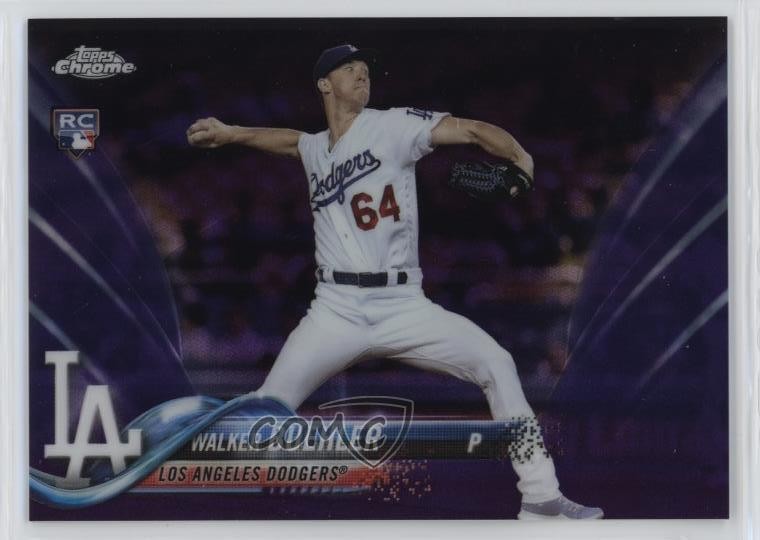 2018 Topps Chrome Purple Refractor 263/299 Walker Buehler #71 rf2