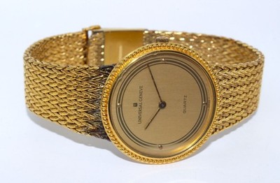 UNIVERSAL GENEVE Quartz Watch 543029 Champagne Gold Dial GF Mens