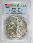 2011-W American Silver Eagle PCGS MS 70 #GA6-52 "25th Anniversary Set"