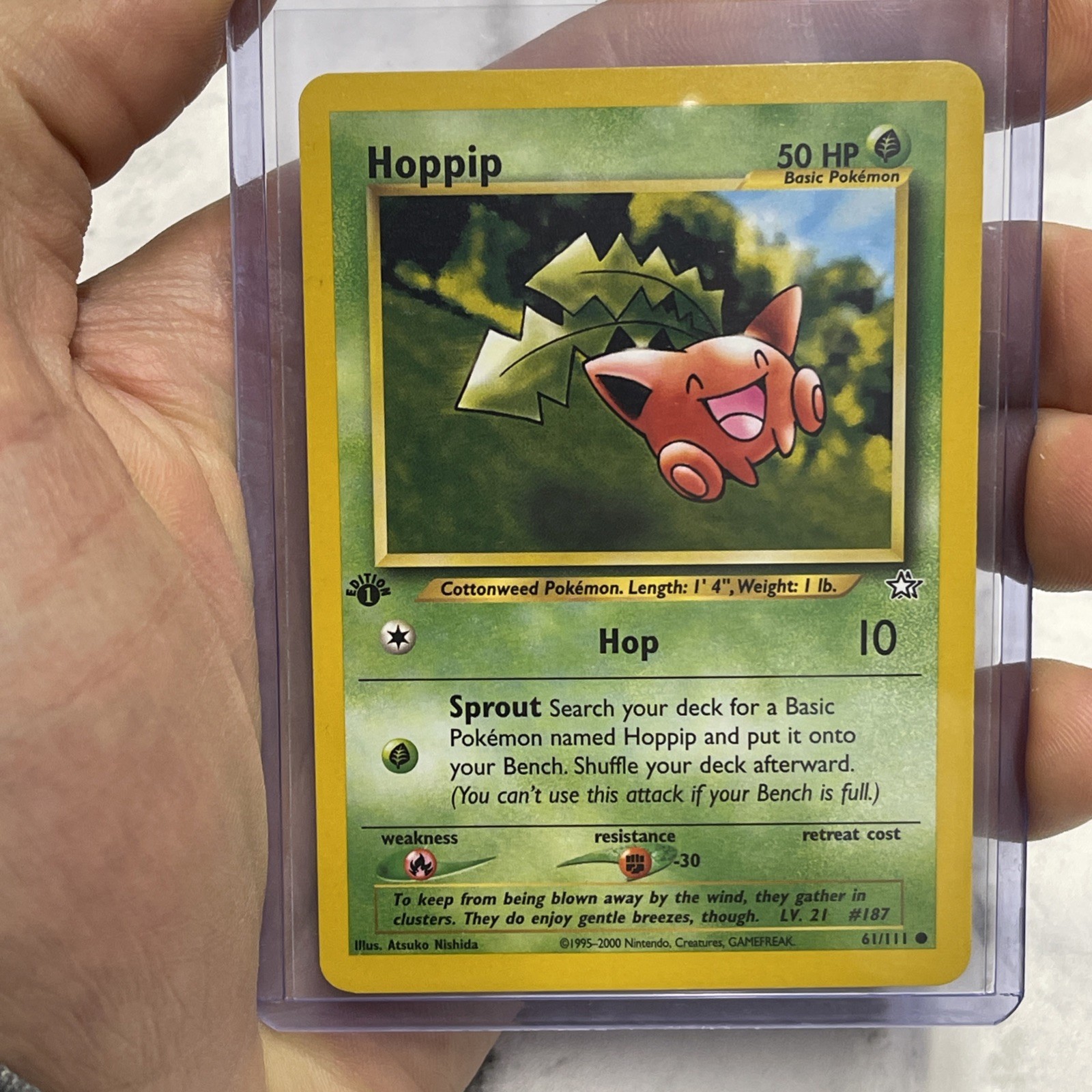 Pokémon 1st Edition Neo Genesis Hoppip 61/111 WOTC Non Holo Pokemon Card NM/MT