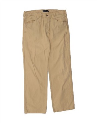 BROOKSFIELD Herren Straight Freizeit Hose IT 50 Large W34 L29 Beige Baumwolle CZ34