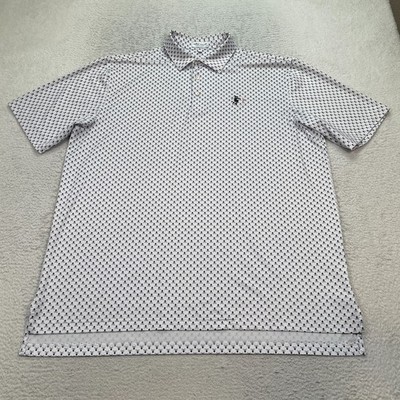 Peter Millar Summer Comfort Polo Shirt Men's Sz XL Skulls Witch 18th Hole Humor