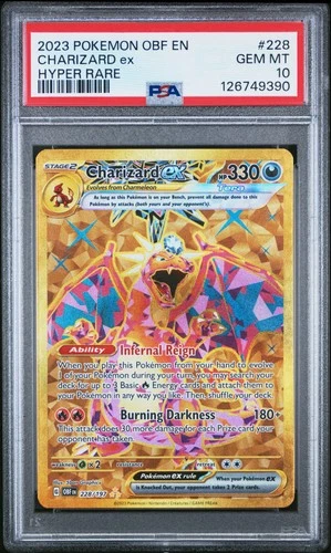2023 POKEMON OBF EN-OBSIDIAN FLAMES HYPER RARE #228 CHARIZARD EX PSA 10
