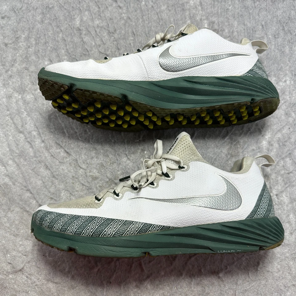 Botines de césped Nike Michigan State Spartans Vapor Speed blancos verdes para hombre talla 12 de EE. UU. Foto 2 de 4