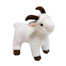 18cm Soft Lifelike White Goat Plush Toy Ranch Animal Doll for Kids Halloween Gif