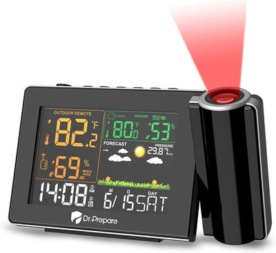 DR.PREPARE Projection Alarm Clock, Adjustable Projection Focus, Wireless Indoor