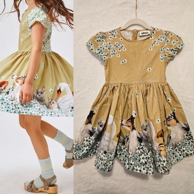 Molo Girl's Cyrilli Playful Floral & Animal-Print Dress sz 3T-4T, Height 98-104