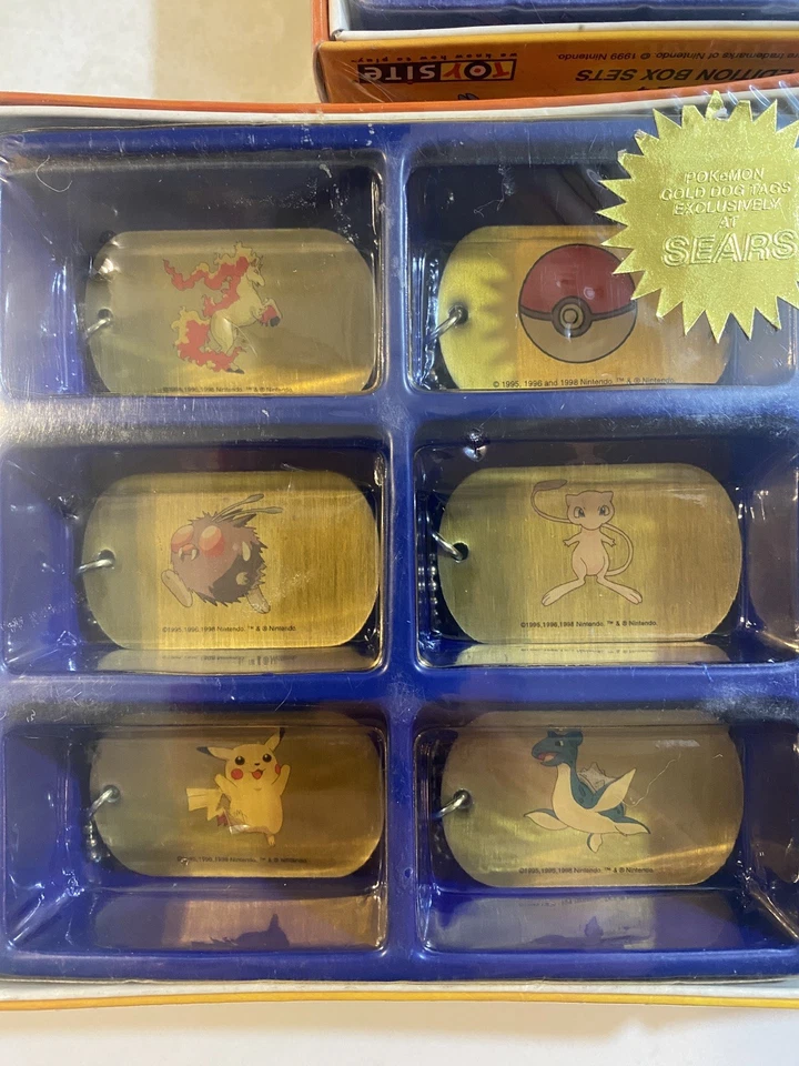 NOVO (x3) SEARS Exclusivo 1999 POKEMON Colecionável Dog Tags Caixa Conjunto Nintendo - Imagem 4 de 4