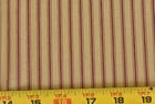 By 1/2 Yd, Burgundy &Light- Tan Striped Quilt Cotton, V849