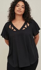 Torrid Career Casual Short Sleeve Flowy Lightweight Blouse Sz 6X On Sale Now  