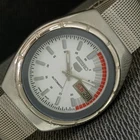 VINTAGE SEIKO 5 AUTOMATIC 7019A JAPAN MENS WHITE COLOR DIAL WATCH a2502-U