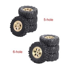 4-Pack Brass Wheel Assemblies for Axial SCX30 Ford Bronco & Jeep RC Car Parts