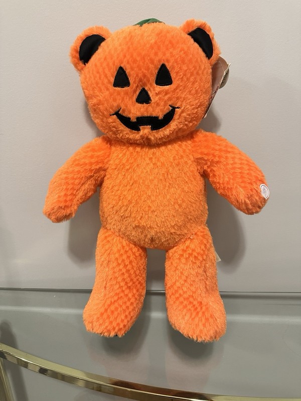 Build A Bear Rare Limited  Orange Jack O Lantern Pumpkin Glow Teddy Bear 2018