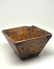 Antique Wooden Chinese Hand Made Rice Grain Harvest Bucket Dou