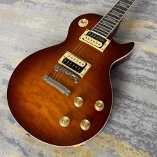 Quilted Maple Top Lp Guitar Brown Solid Body Mahogany Neck Chrome Hardware