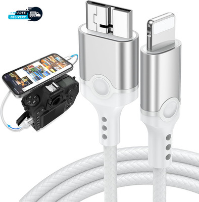 For Lightning to Micro B USB 3.0 Camera Adapter Cable Mfi Certified for 14 13