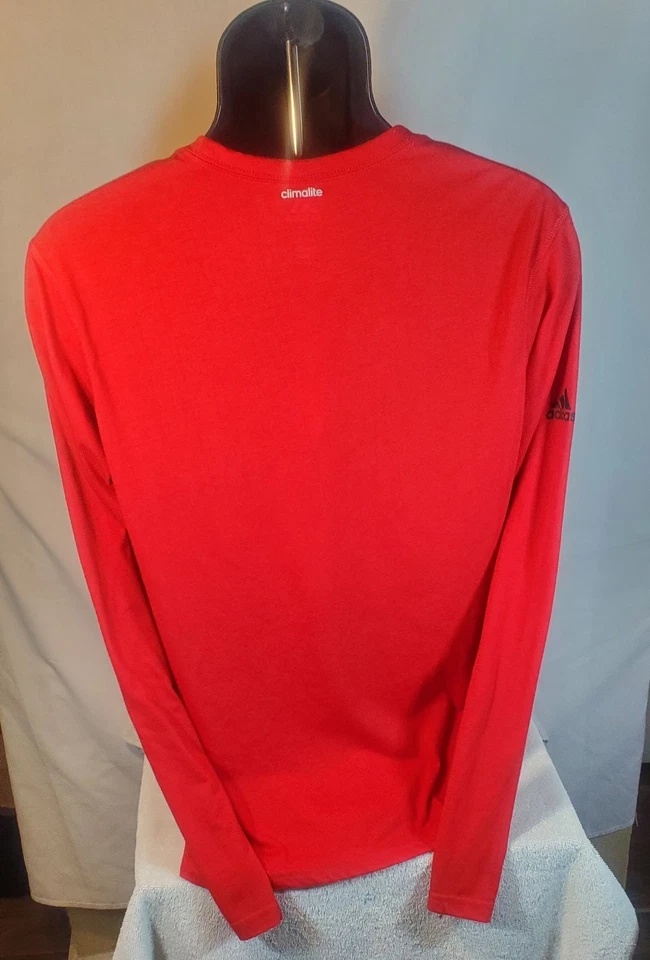Camisa Adidas Climalite L Hombre Manga Larga Roja Canadá Logo Olímpico Foto 2 de 4