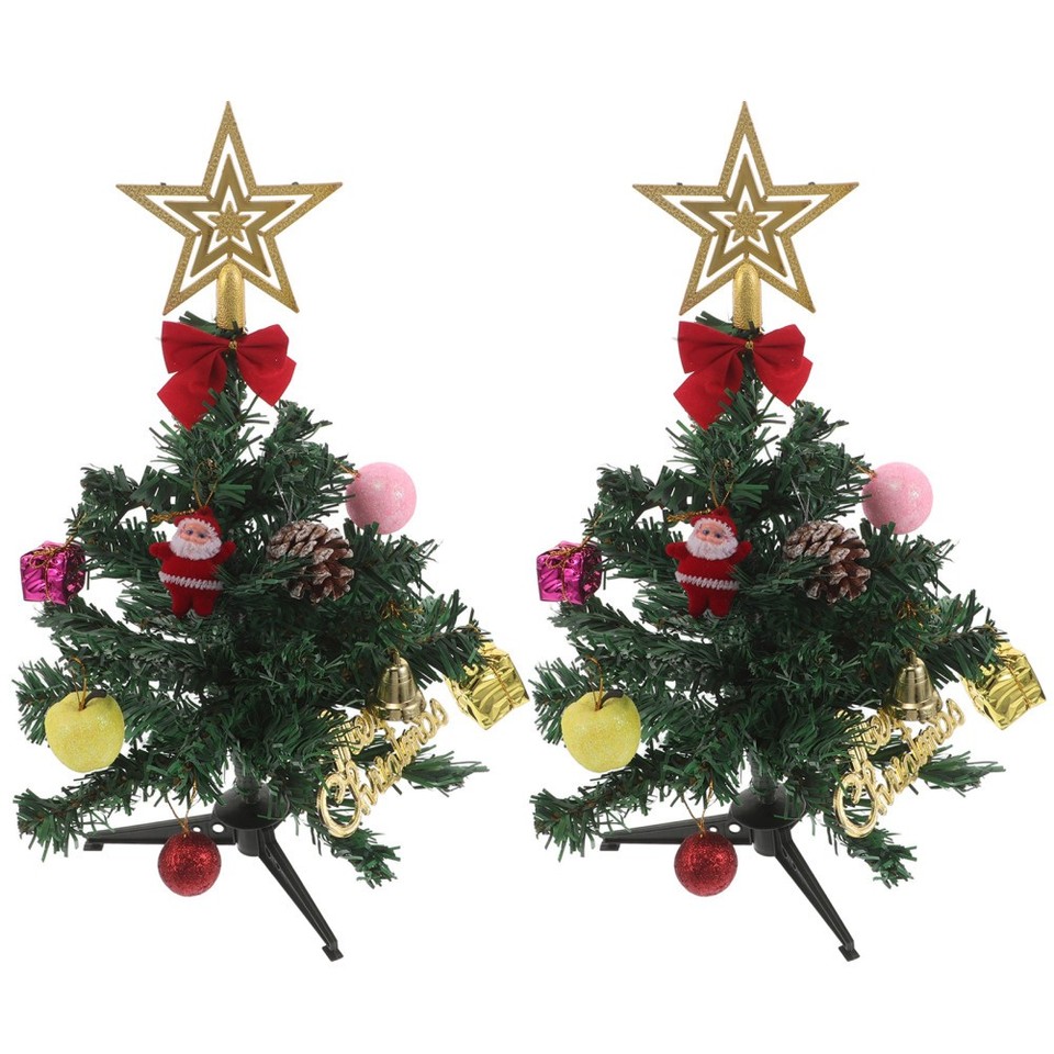 Notes Tree For Desktop 3 Pieces Holiday Desktop Tree Mini Pine Trees Christmas Ornaments ...
