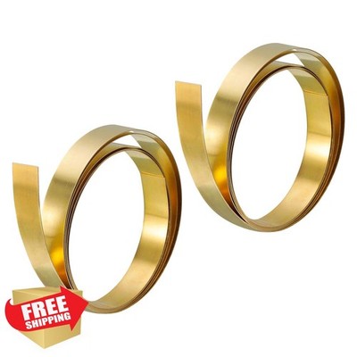 uxcell 1000x15x0.3mm Brass Sheet Roll 2 Pcs
