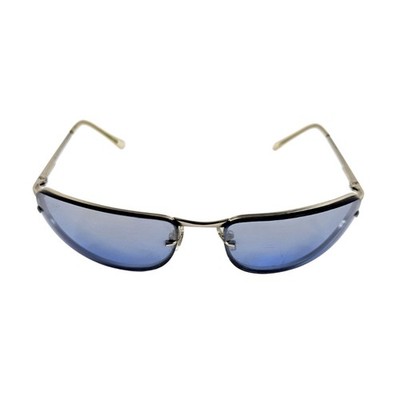 Foster Grant Sonnenbrille silber blau Metallgestell mit Seitenschutz getönt Sport